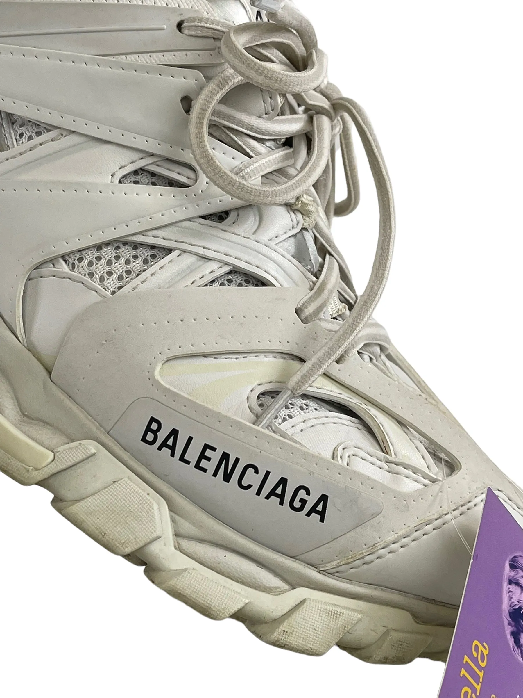 Balenciaga White Leather ‘Track’ Trainers - UK6