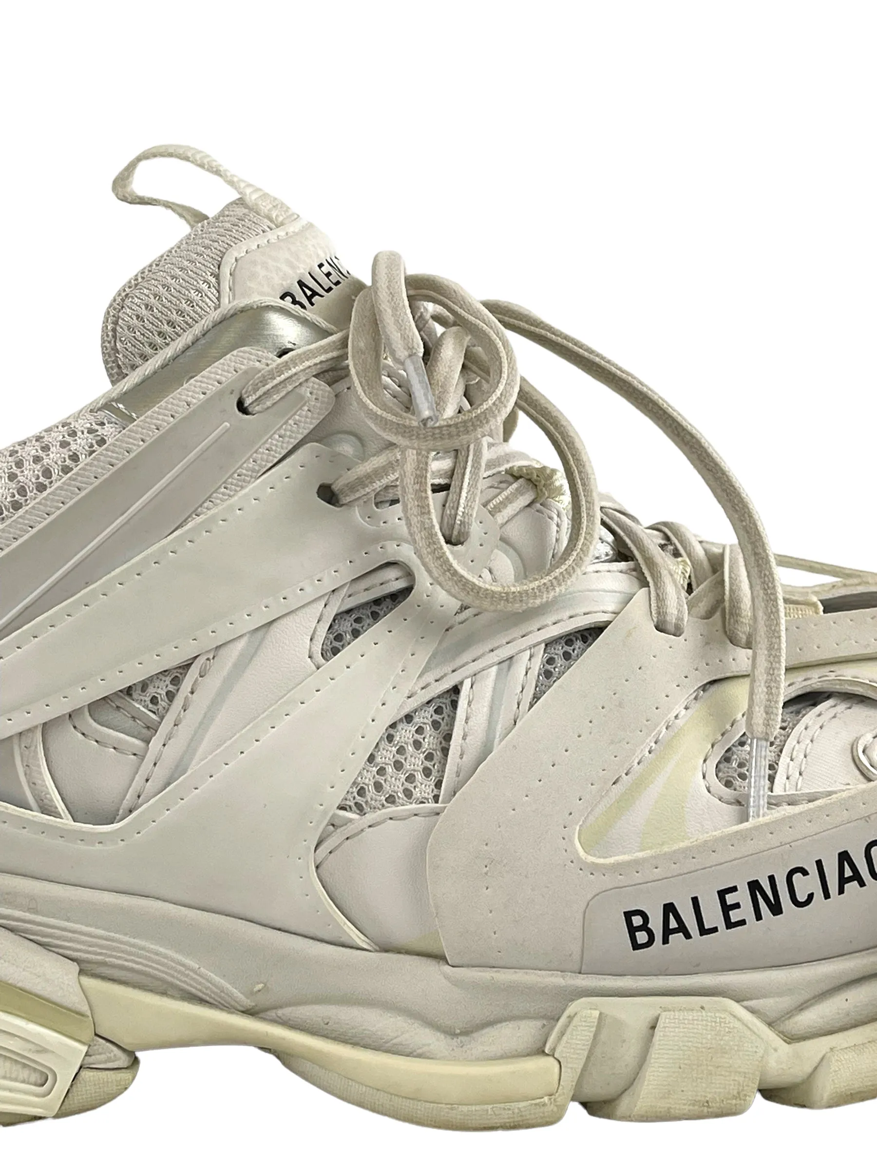 Balenciaga White Leather ‘Track’ Trainers - UK6