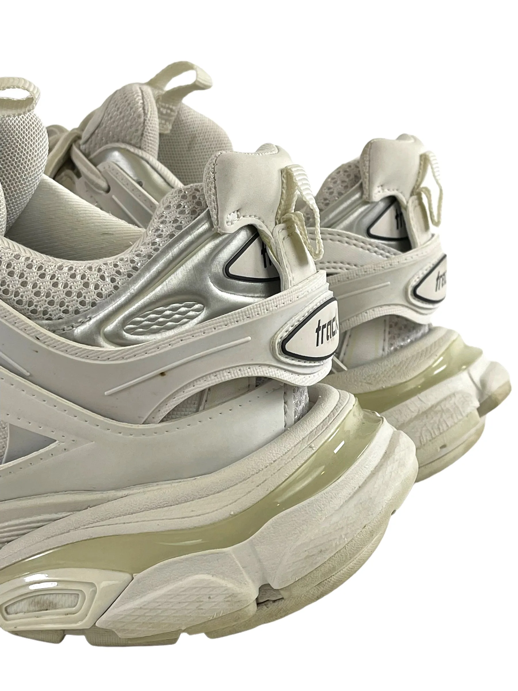 Balenciaga White Leather ‘Track’ Trainers - UK6