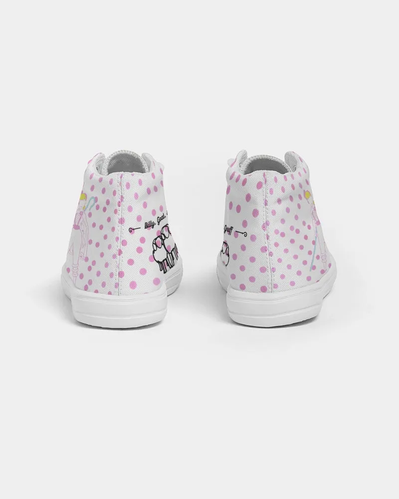 Bo Peep and her sheep! Girls Hightop Canvas Sneakers
