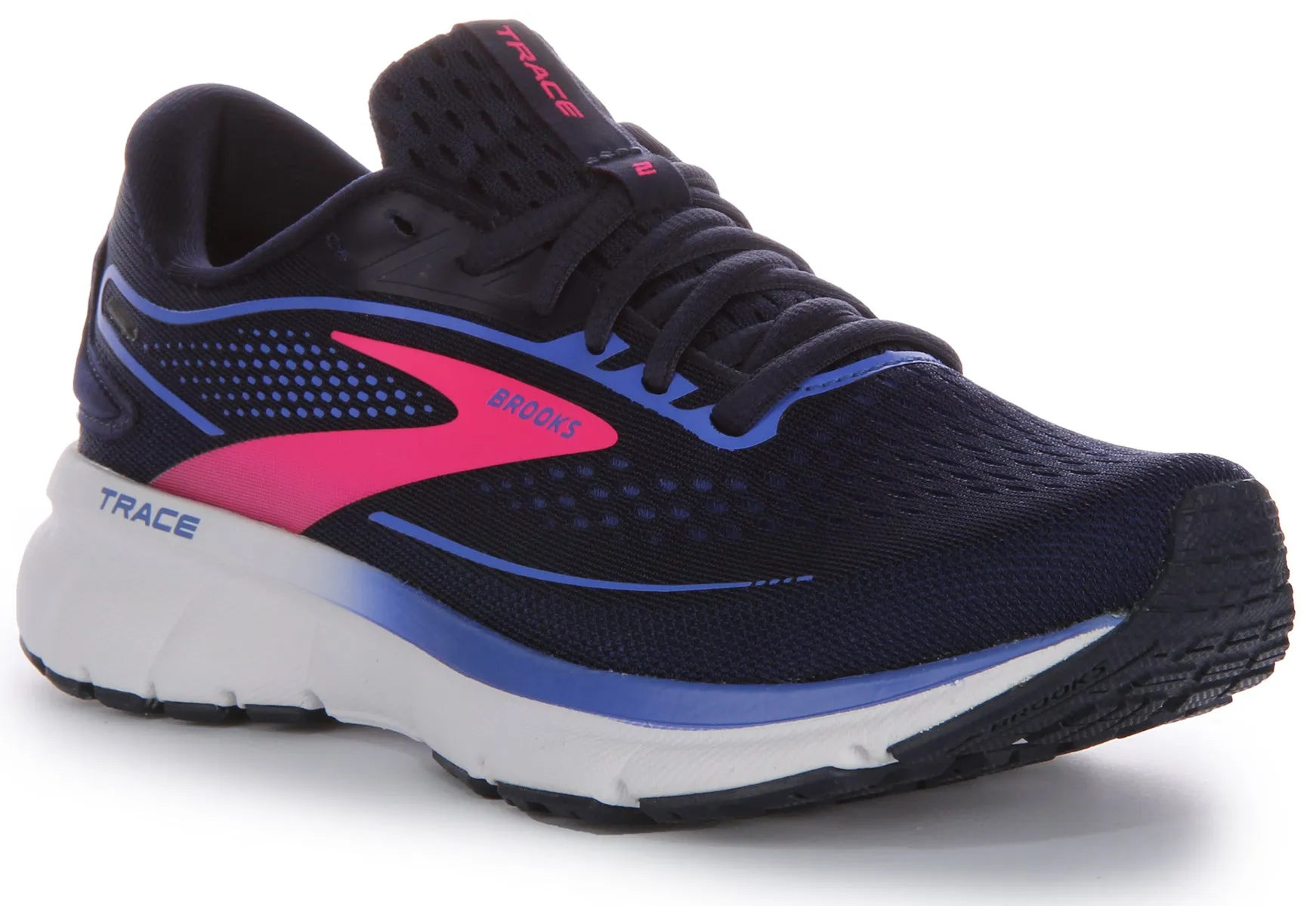 Brooks Trace 2 In Blue Pink Medium Width For Women