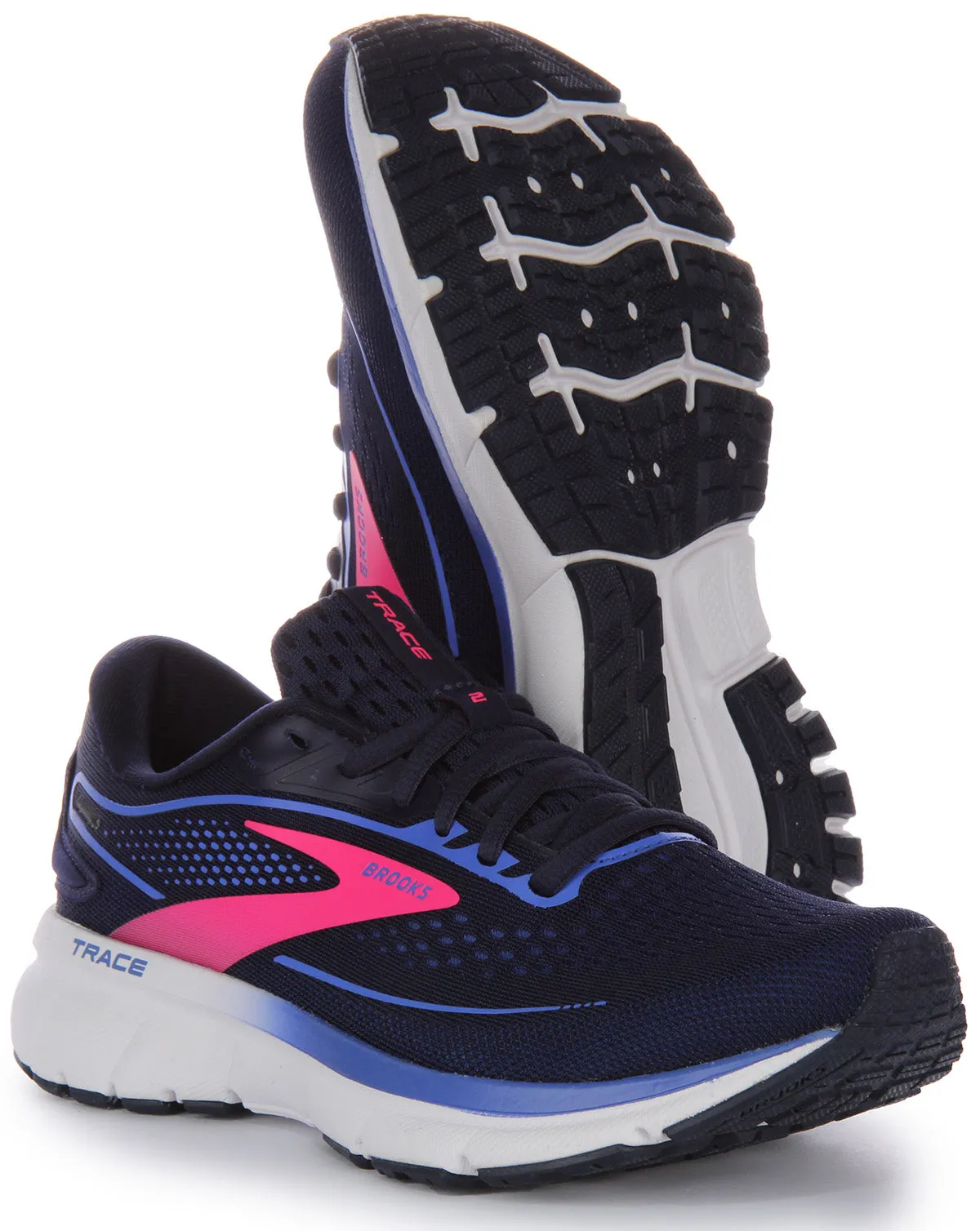 Brooks Trace 2 In Blue Pink Medium Width For Women