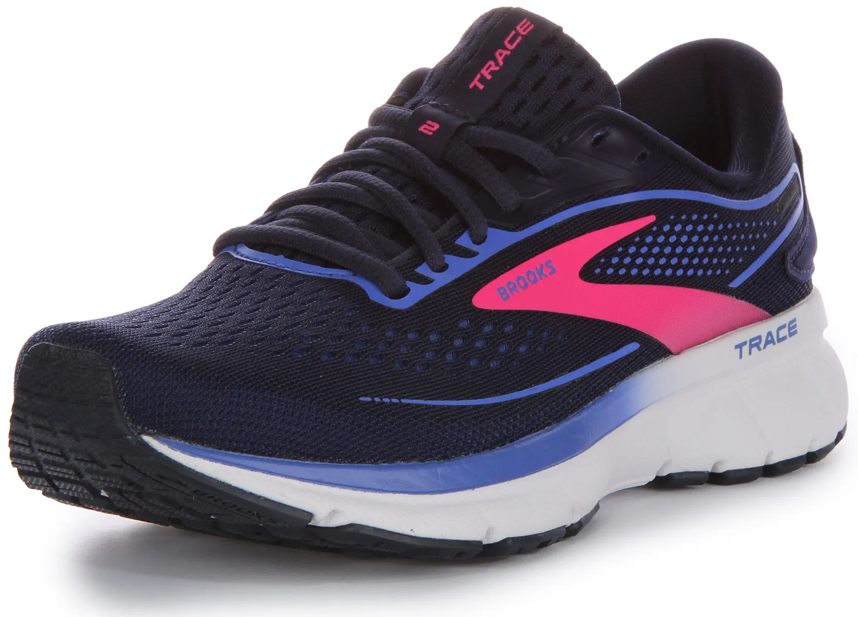 Brooks Trace 2 In Blue Pink Medium Width For Women