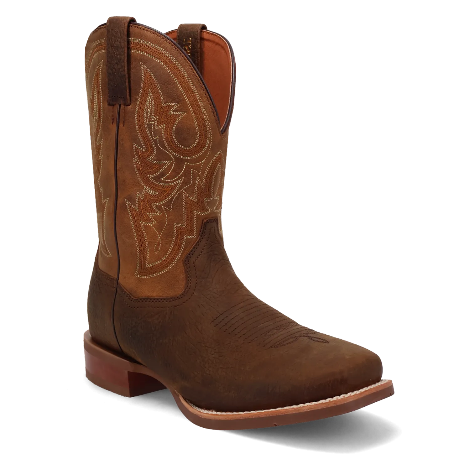 Dan Post Cowboy Certified Chocolate/Tan Brigston Broad Square Toe Boots for Men