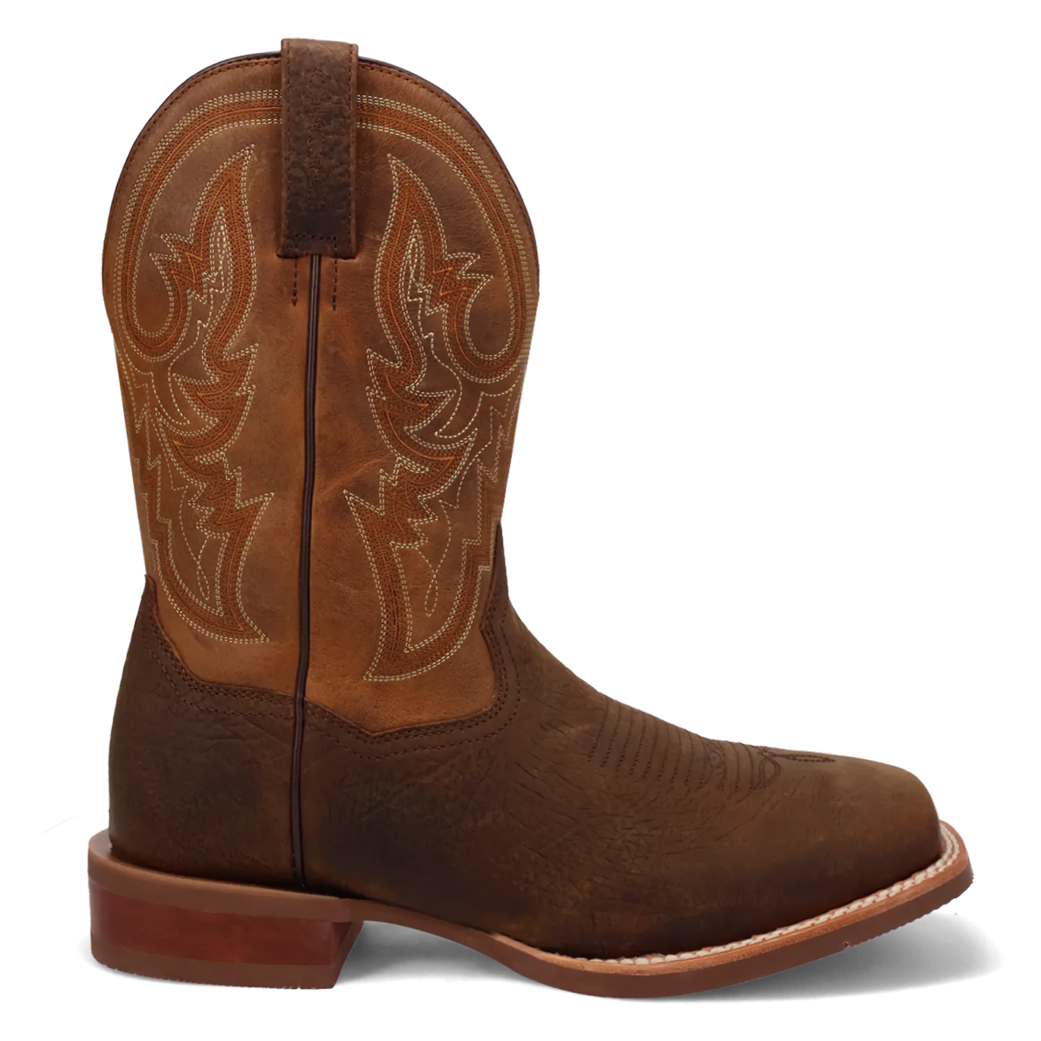 Dan Post Cowboy Certified Chocolate/Tan Brigston Broad Square Toe Boots for Men