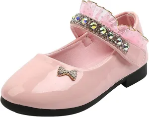 Girls Pu Leather Mary Jane Ballet Flats School Wedding Party Dress Shoes for Toddler/Little Kid