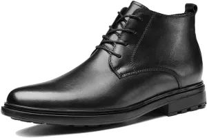 Lace Up Round Toe Boots For Men Derby Cowhide Leather Waterproof Wearable Dress Classic