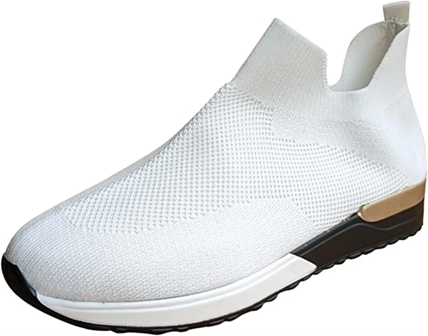 Lausiuoe Shoes For Women Slip On Sneakers Wide,Womens Walking Shoes Lightweight Running Shoes Womens Tennis Shoes Non Slip Breathable Mesh Air Cushion Sneakers for Gym Workout Sports