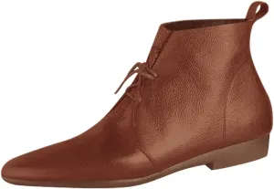 Low Heel Pointed Toe Lace Up Chukka Ankle Boots Flats Fall Winter Booties Casual Dress Shoes Slip On Walking Shoes