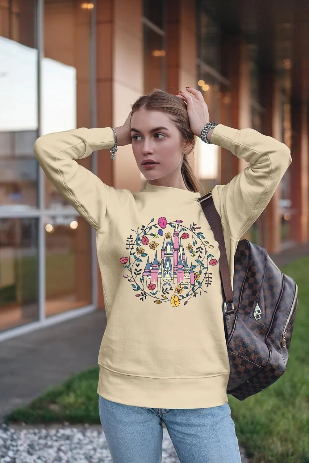 Magic Kingdom Sweatshirt Women Magical Castle Graphic Pullover Shirts Family Vacation Casual Long Sleeve Tops
