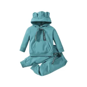Nice Toddler Cotton Tracksuit Set - Green Aqua