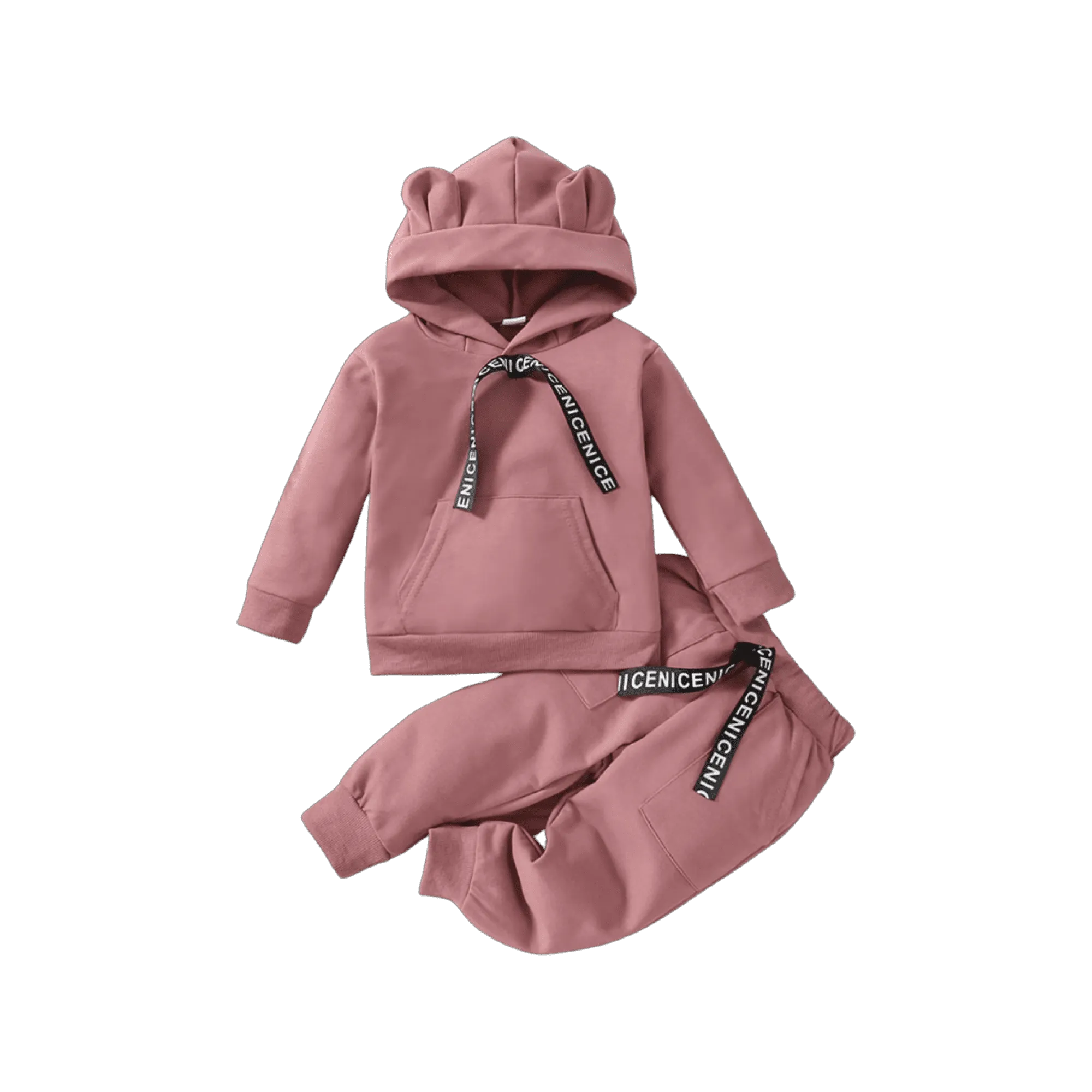 Nice Toddler Cotton Tracksuit Set - Rose