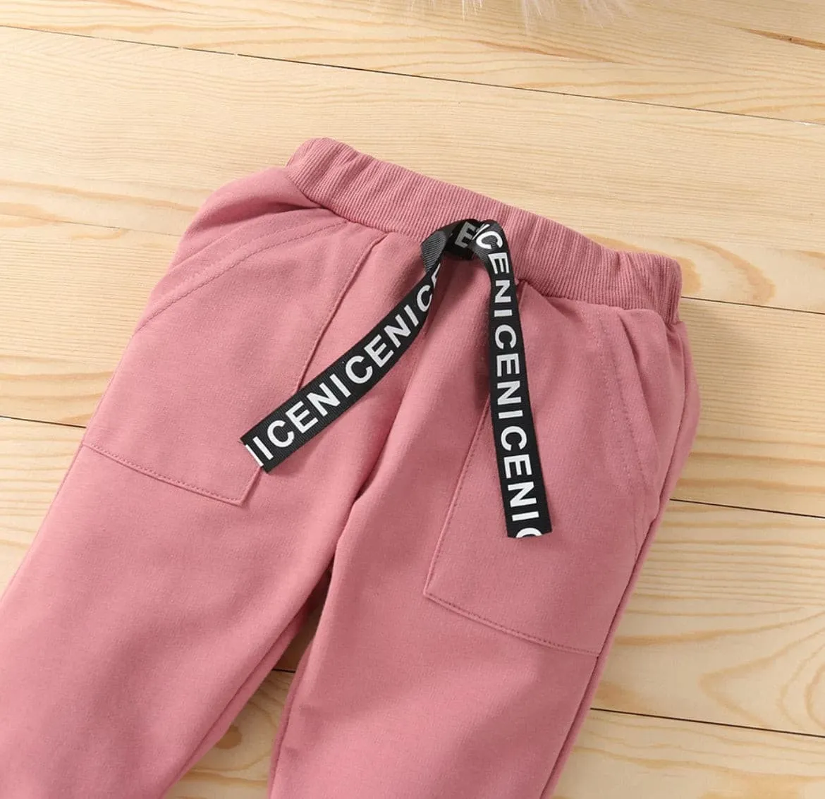 Nice Toddler Cotton Tracksuit Set - Rose