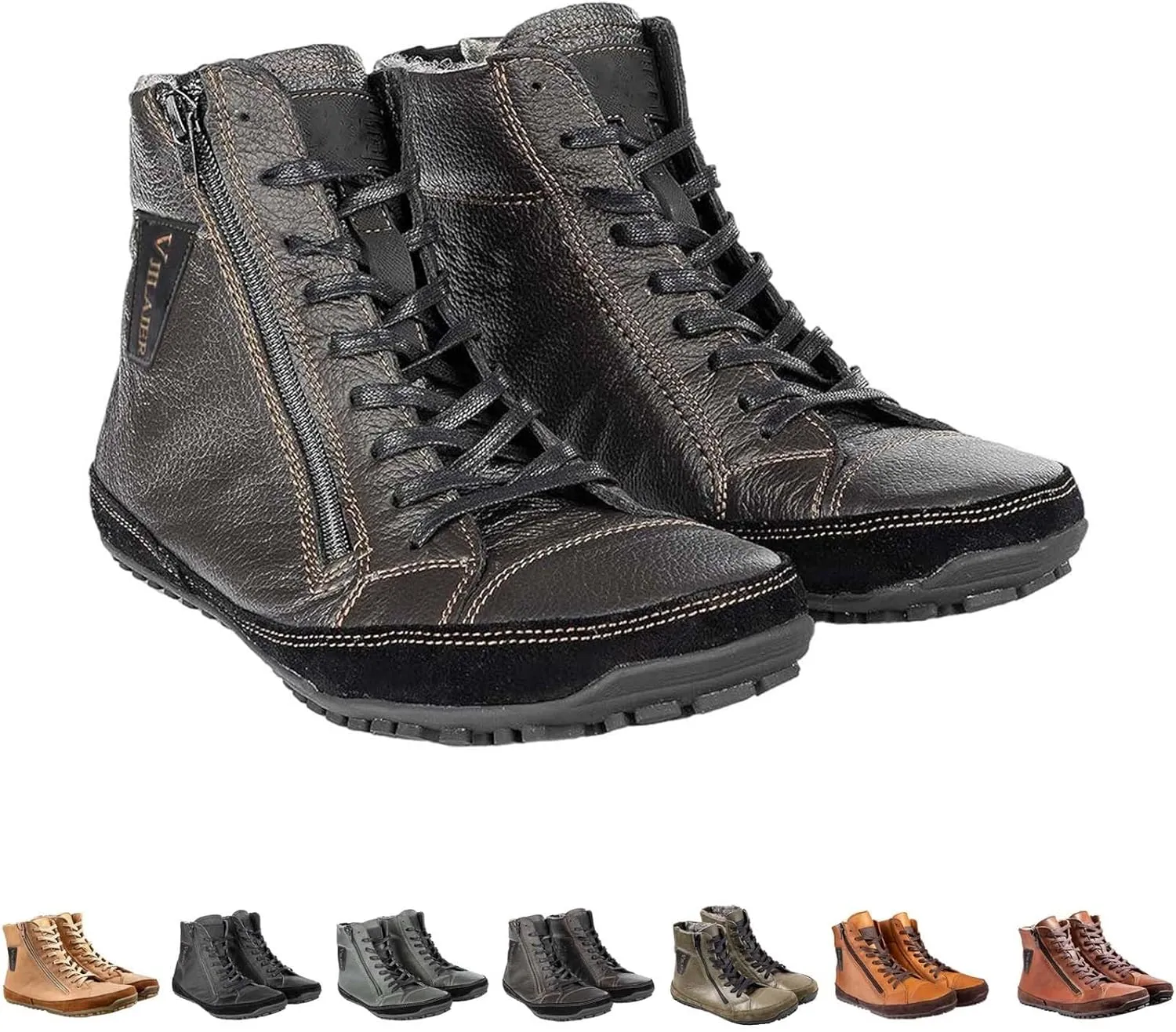 Non-Slip aterproof Fu Lined Barefoot Shoe Lac Up Snow Shoes for Men Winter Padded Warm Cold Weather Sneaker