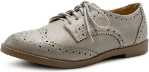 Ollio Women's Flats Shoes Wingtip Lace Up Oxfords