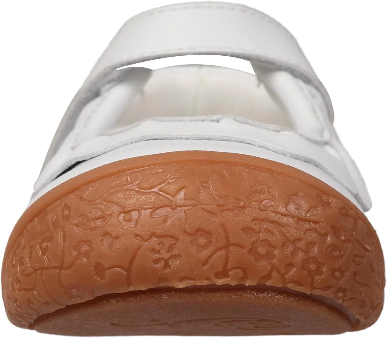 Oomphies Amina Leather Mary Jane Shoes for Girls  Ruffled Dress Shoes with Hook & Loop Closure, Soft Cushion Footbed