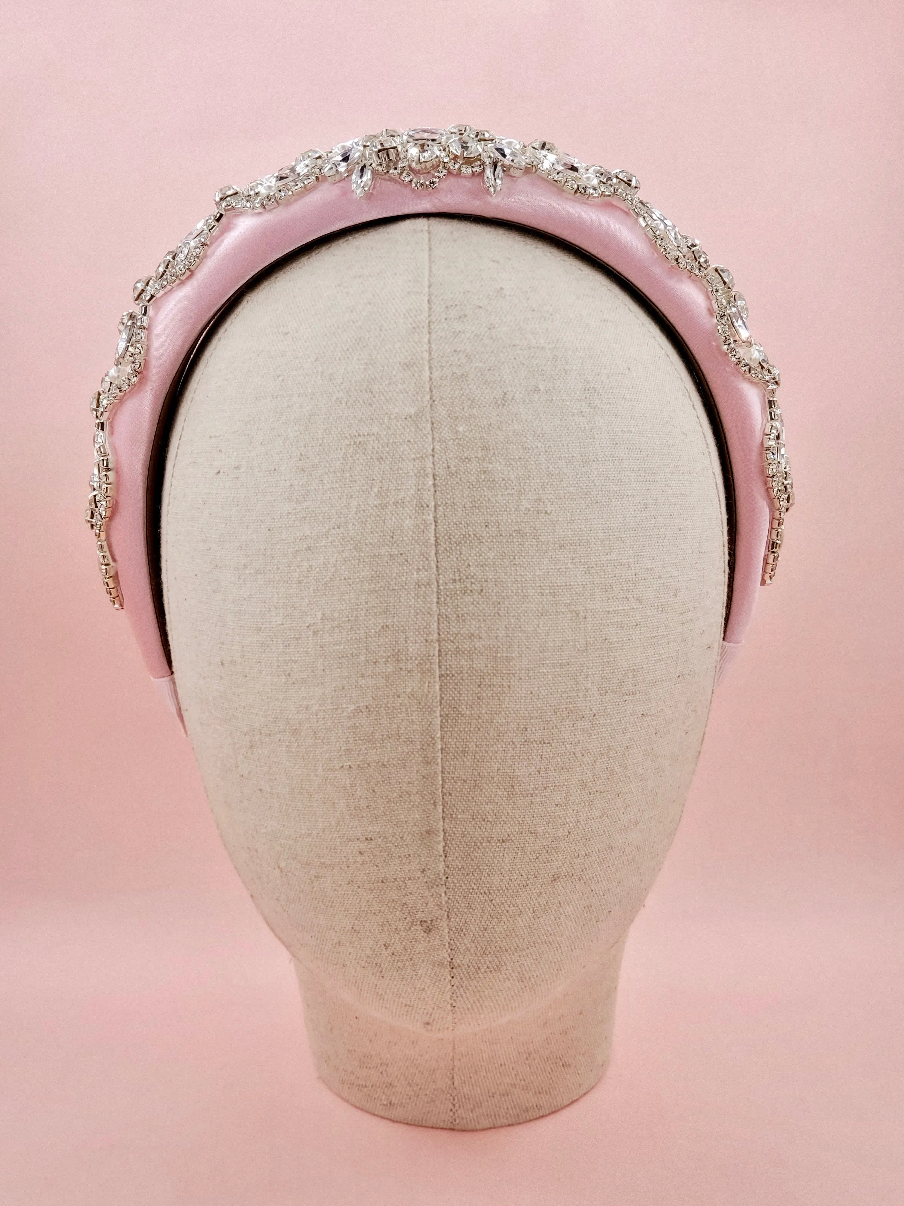 Pastel Pink Jewelled Crown Headband