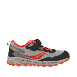 Saucony Kids' Peregrine KDZ A/C Shield in Grey/Red/Yellow