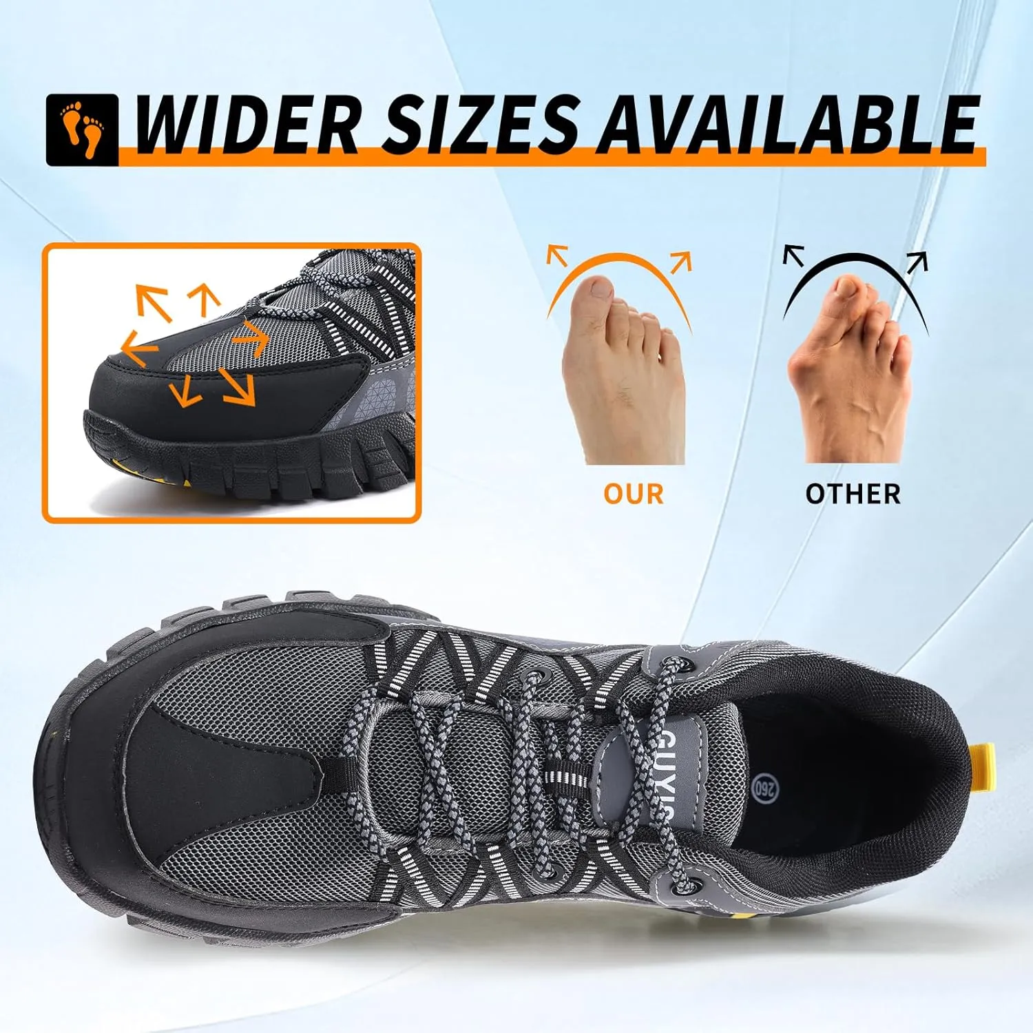 Steel Toe Shoes for Men,Non Slip Lightweight Work Shoes,Construction Industrial Work Boots,Comfortable Breathable Safety Steel Toe Sneakers for Men.