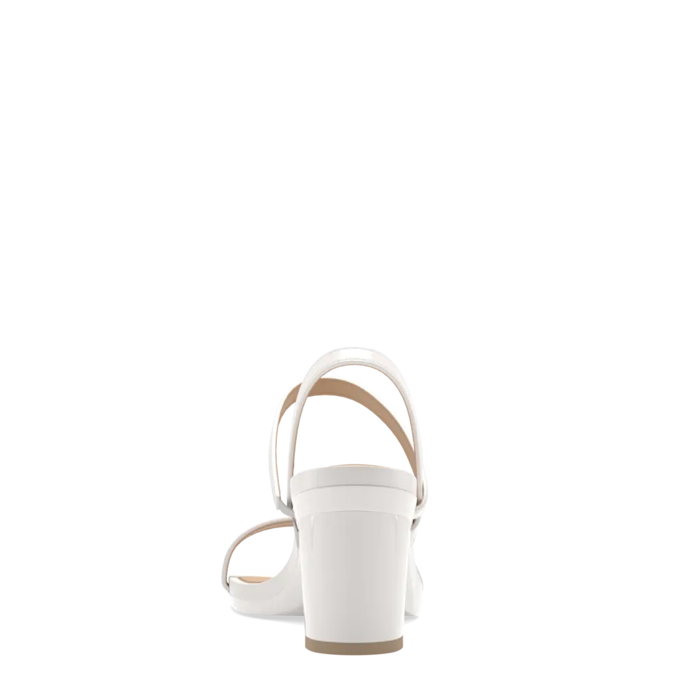 The Miranda - White   Block Heel Kit 3 White-FINAL SALE