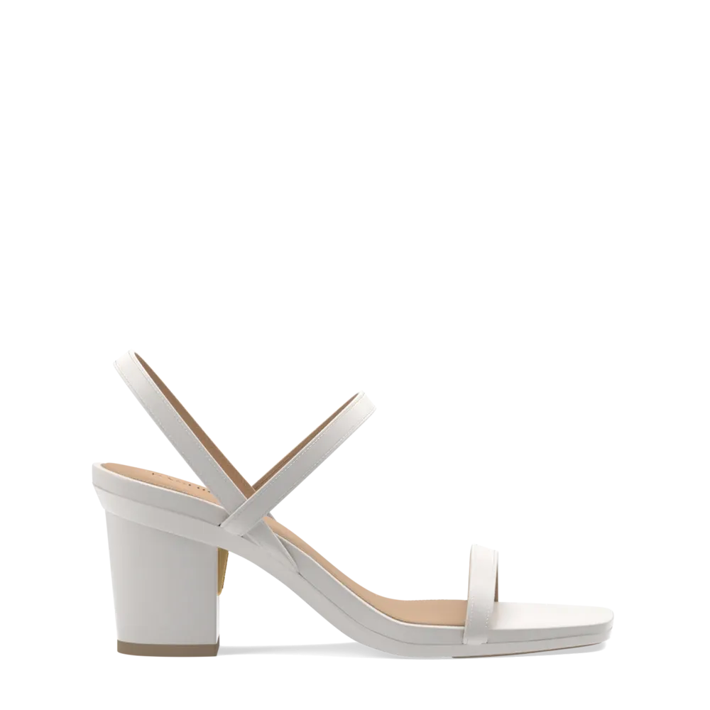 The Miranda - White   Block Heel Kit 3 White-FINAL SALE