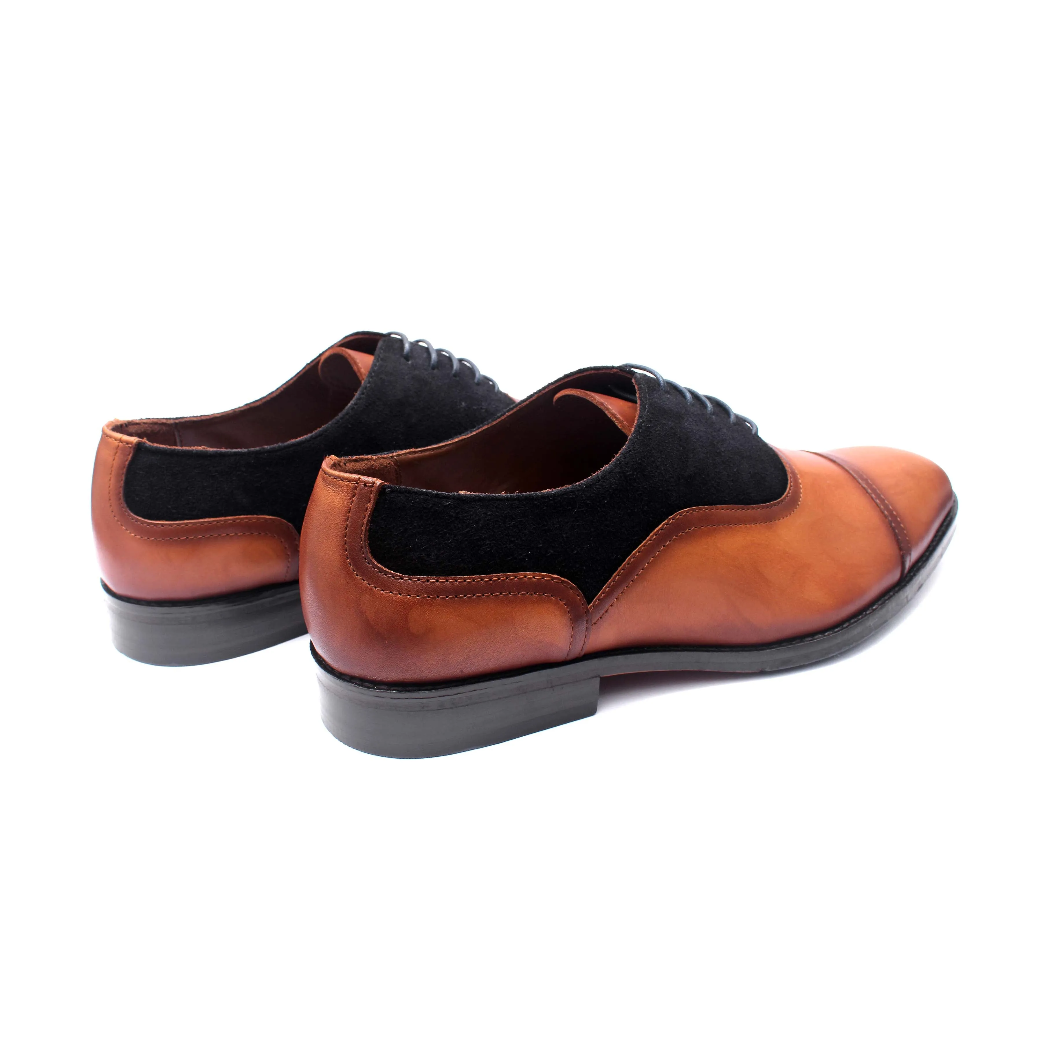 Toecap Oxfords Combi Tan&Blue